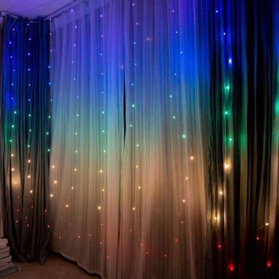 China Wedding 8Modes Multicolor LED Fairy Curtain USB Remote Light with Adapter for Window Decoration Christmas Room Holiday Fairy Lights for sale