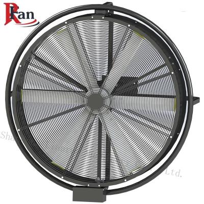 China Hotels Large Scale Industrial Wall Mounted Oscillation DC Cylinder Warehouse Poultry Ventilation Centrifuge Brushless Axial Flow Exhaust Fan for sale