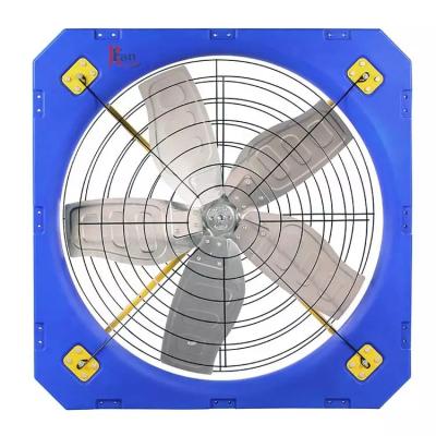 China 2022 New Industrial Wholesale Farms 1000mm 1200mm Blue Color Farm Poultry Cow House Low Noise Barn Hanging Axial Flow Exhaust Fan for sale