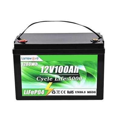 China Lamsword Factory Selling Lithium Ion Batteries Lifepo 4 12v 50Ah 100Ah 200Ah 300Ah LSW-B100AH ​​Solar Battery Pack Marine Lithium Batteries for sale