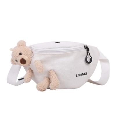 China Fashionable and new design fashion goods 2021 for women bag bear shape cotton canvas girls waist bags for sale