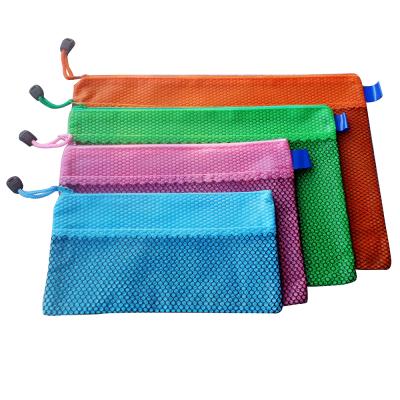 China Double Layer Durable Nonwoven Folder Durable Document Bags With Zipper For Students Large Capacity for sale