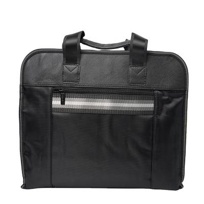 China Black Thick Double Zipper Business Document Meeting Laptop Bags High Quality Portable Black A3 Double Zipper Business Document Thick Meeting Laptop Bags Briefcases For Business men office file bag for sale