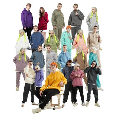 China Anti-wrinkle autumn and winter new 330g solid color hoodie thickened and velvet 26 colors hooded sweatshirt for sale