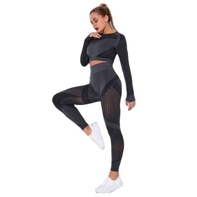 China Breathable Custom Sports Fitness Women Summer Workout Running Woman Sets Yoga Clothes For Women for sale