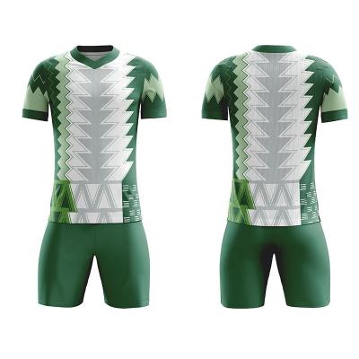 China Sets Customized Sublimation Soccer Wear Football Training Kits Green Soccer Jersey Kids Set for sale