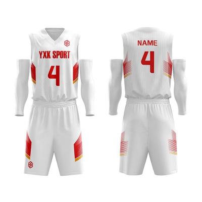 China Breathable Plus Full Size Basketball Uniforms Custom Sublimation Printed Basketball Tank Top Design for sale