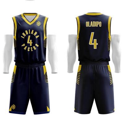 China 100% breathable design of custom cheap polyester sublimation basketball uniforms men's basketball tank tops quick dry uniforms for sale