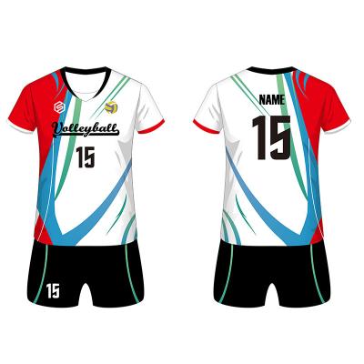 China Custom Unisex 100% Polyester Training Short Sleeve Volleyball Jersey Volleyball Uniforms Full Sublimation Color Logo Set For Man for sale