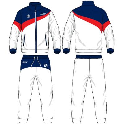 China Wholesale Breathable Team Design Tracksuit Bulk Sporty Soccer Tracksuit Sports White Leisure Style Tracksuit for sale