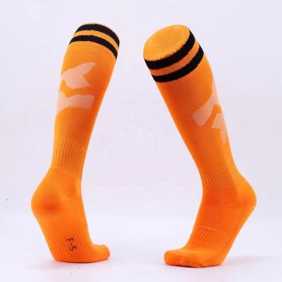 China Low Price Breathable High Quality Wholesale High Knee Soccer Football Boots Team Training Socks Stock Design for sale