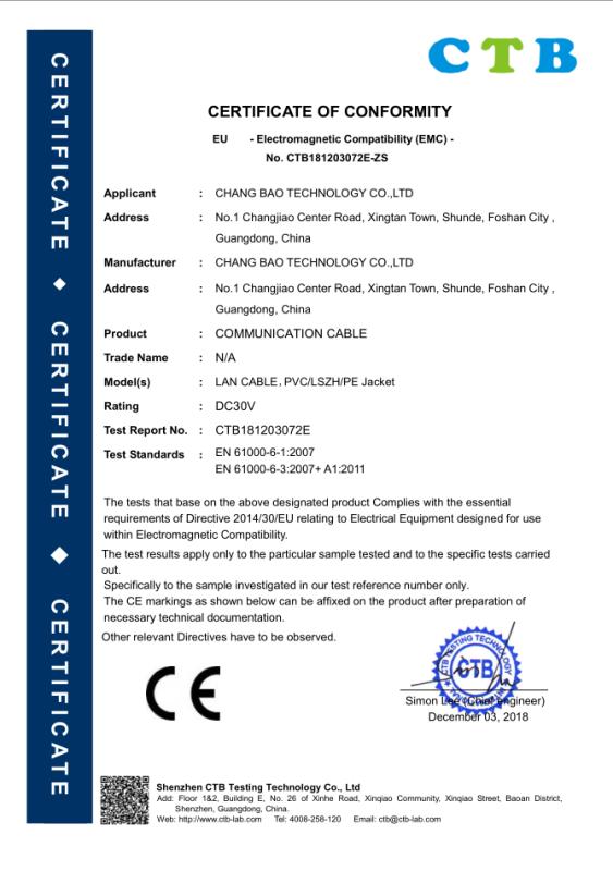 CE - Chang Bao Technology Co., Ltd.