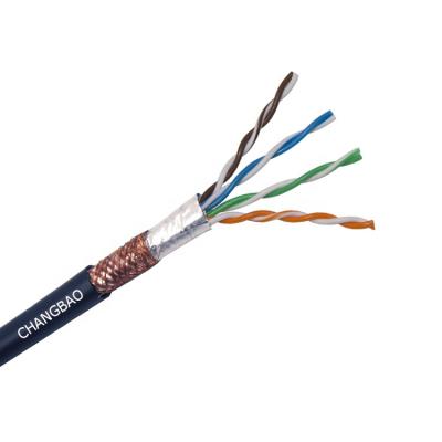 China Solid Bare Copper / TC / CCA Changbao Double Shields 24AWG 4 Pair Ethernet Cable ETL Indoor Cable Listed PVC & LSZH Jacket cat5e SFTP for sale