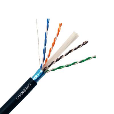 China Outdoor UV Jacket 4Pair 23AWG 305m Lan Ethernet Cable Wire PVC or LLDPE Copper Changbao CAT6 FTP S/FTP Solid Bare Pass Test for sale