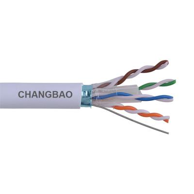 China CHANGBAO Solid Bare Copper Shielded 23AWG 4 Pair PVC Or LSZH Jacket FTP Cat6 Cable Price for sale