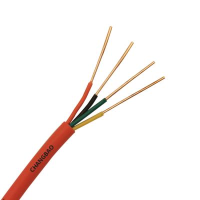 China CHANGBAO 4core copper fire alarm cable solid bare copper fire alarm system cable tinned red price for sale