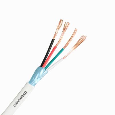 China Stranded Bare Copper / Tinned Copper 22AWG Stranded Shielded Security Cable 4 Core Safety And Alarm Cables For Security Control for sale