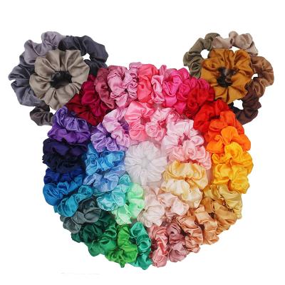 China 60 Pack Fashionable Satin Silk Hair Scrunchies for Hair Silky Hair Accessories for Girls for sale