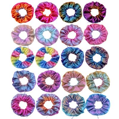 China Wholesale Custom Designer Women Girl Hair Decoration Silky Scrunchies Stain Velvet Polyester Zipper Hair Scrunchies Ties For Girls for sale