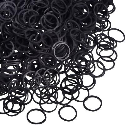 China Mini Rubber Bands Soft Elastic Bands for Kid Hair Braids Hair (Black) for sale