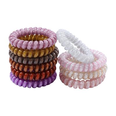 China Wholesale Colorful Telephone Line Soft Telephone Cord Hair Spiral Tie for sale