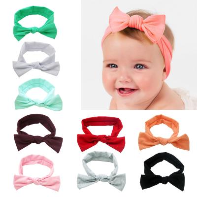 China Baby Headbands Fit All Baby Big Bow Girls Headband Big Bowknot Headwrap Kids Bows Cotton Wide Head Turban Infant Newborn Headbands for sale