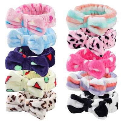 China Soft Bow Hairband Bow Headbands Shower Headbands Spa Head Wraps For Women Washing Face Hair Band for sale