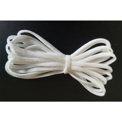 China China Factory Wholesale Cotton Bungee Cord Elastic Earloop Color 3mm Flat White Color 3mm Elastic Cord for sale