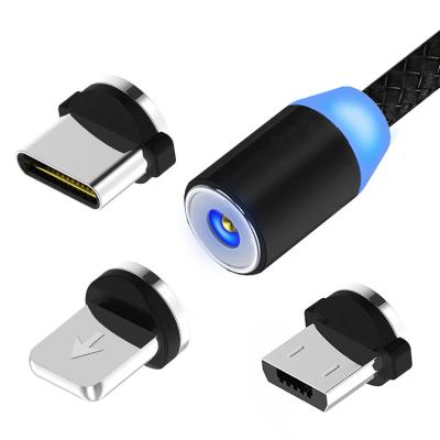 China IOS Type C/Wholesale Micro USB Connector 3 In 1 Magnetic Type C Micro Usb 2.4 Anchors LED Data Cables Usb Cable for sale