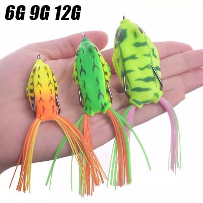 China Plastic fishing fishing frog lure topwater factory direct sales lures 6g 9g 12g 3d frog lures for fishing PESCA isca for sale