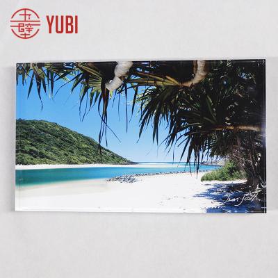 China Popular Custom Rectangular UV Printing Clear Acrylic Block Simple Style Swing Frame HD Photo Frame Acrylic Frame for sale