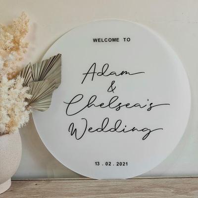 China Eco-Friendly Round Wedding Welcome Sign-Frosted Welcome Sign-Acrylic Wedding Sign-Custom Wedding Decor for sale