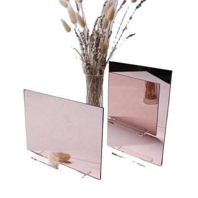 China Hot-selling eco-friendly rose gold double-sided mirror tabletop acrylic license plate display card custom wedding bracket with base for sale