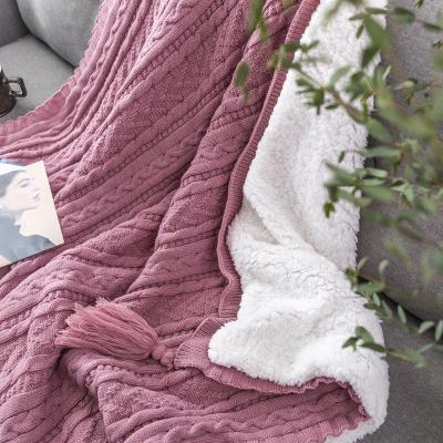 China Sofa Nap Leisure Cotton Knitted Wool Blanket Throw Soft Different Color Eco-friendly Moq Eco-friendly for sale