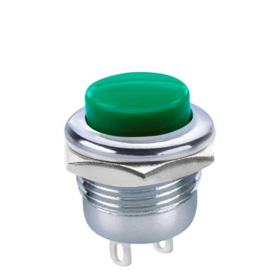 China Welding Small 12.70mm Momentary Hook 6A 125V Metal Nut Round SPST Push Button Switch for sale