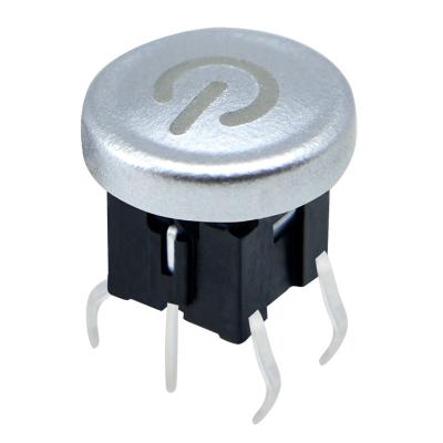 China 50ma 12v DC Momentary Silver Mini Rounded Push Button Switch Illuminated 8 Mm Whit Customized Symbol for sale