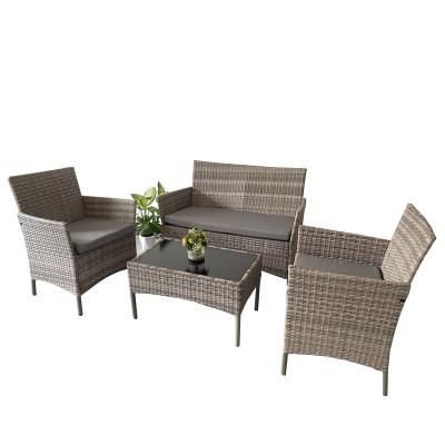 China Weather Furniture Outdoor Bistros Set Patio Sectional Conversation Sofa Garden Outdoor Furniture Folding Rattan Folding Chairs for sale