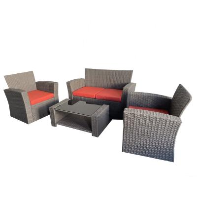 China Wholesale Gold Supplier Outdoor Weather Furniture Garden Balcony Set Rattan Sofa Furniture Chairs And Table for sale