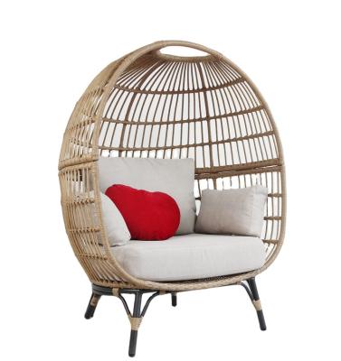 China Contemporary New Style Balcony Lounge Rattan Chair Outdoor Extended Rattan Woven Beach Chair for sale