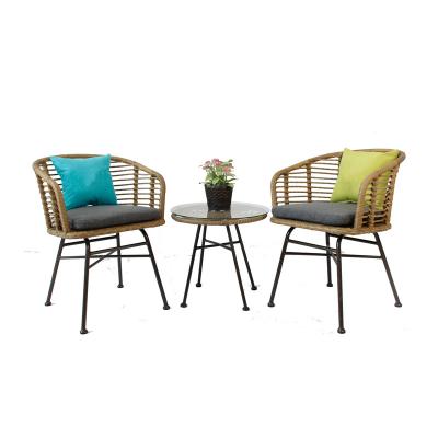 China 2022 Modern Vintage Outdoor Retro Patio Furniture Leisure Set Table And Chair Make With Outdoor Customized Rattan Style Rattan Chair for sale