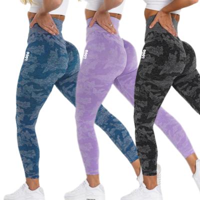 China High Quality Proof Camouflage Gym Squat Gaiters High Waisted Antibacterial Custom Seamless Workout Gaiters For Women for sale