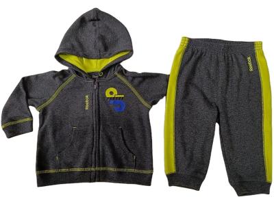 China Polyester/Cotton Fashion Boys Clothing Sets Baby Two Piece Jacket With Pant CVC Brushed Interlock Fabric for sale