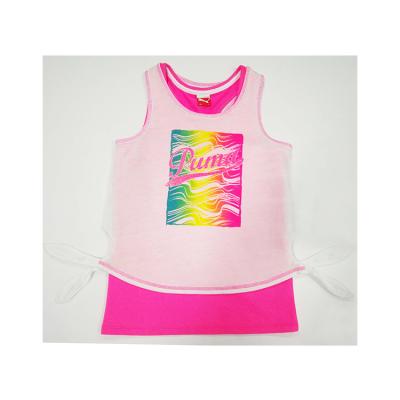 China China manufacture children's sleeveless shirts quality anti-shrink tops pink cute tank top for child for sale