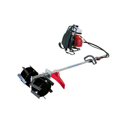 China 2-Stroke Household Tiller Manual Small Power Cultivator Rotary Backpack Type Agricultural Weeder for sale