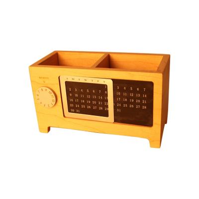 China Popular Calendar Top Quality Product Widely Used Wood Pen Holder Wooden for sale