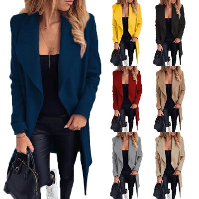 China Wholesale new style autumn and winter fashion Anti-wrinkle lace lapel solid color woolen coat women's clothing for sale