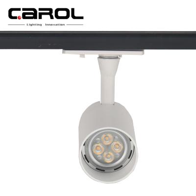 China Carol good quality modern black white color aluminum alloy rail 2 3 thread light weight gu10 track housing for sale