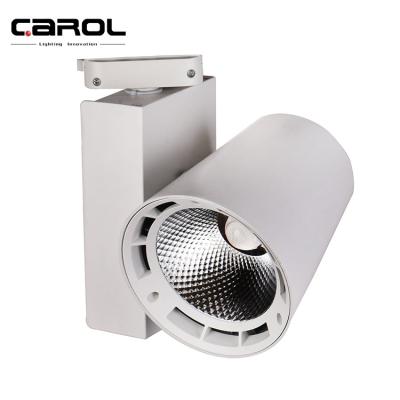 China Modern Carol Art Gallery Aluminum 3 Circuit 4 Wires 40w 5000 Lumen Led Cob Track Light 20 Watt for sale