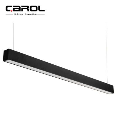 China Office Meeting Room Suspension Aluminum Pendant Led Linear Light Fixture Surface Mounted 4ft Led Linear Desk Light System for sale