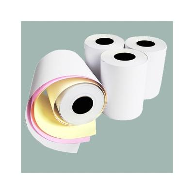 China High Quality Double Sided Soft Multicolor Cash Register 76x76mm 3 Layer NCR Paper Roll 76x76mm for sale